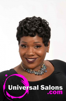 Front View of Short Pin Curls Hairstyle for Black Women from Octavia Bonnette (2)