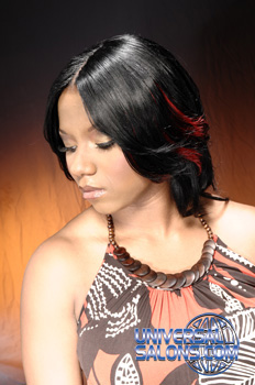 Long Hairstyle with Red Highlights from Malikea Hollis