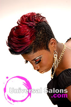 Nikia Gorham's Color "Me" Bad Short Mohawk Hairstyle with Highlights