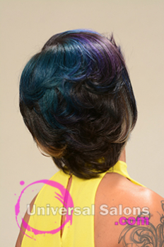 Back View of a Bob Hairstyle for Black Women with Blonde Highlights from Alisa Green