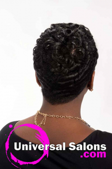 Back View Short Pin Curls Hairstyle for Black Women from Octavia Bonnette (5)