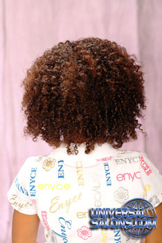 Back View: Natural Curly Bob black Hairstyle for Little Girls