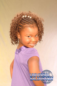 Right Side: Little Girl with Cornrows and Tight Curls