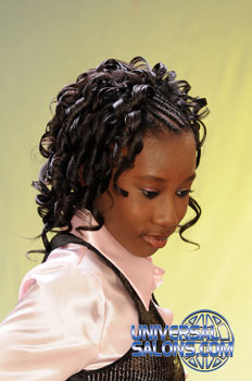 Right View: Cornrows Curly Bob Hairstyle