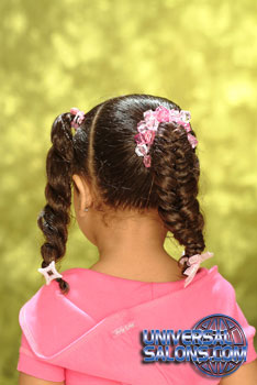Back View: Pigtail Braids Black Hairstyles for Little Girls