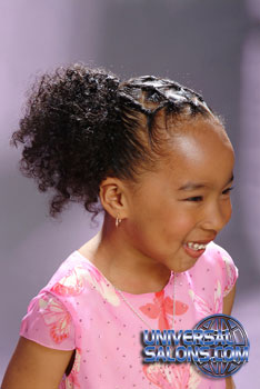 Left Side: Cornrow Braid with Afro Ponytail