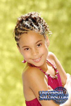 Right View: Little Girl wearing French Braid Cornrows