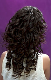 Back View: Cascading curls Ponytail Black Hairstyles for Little Girls
