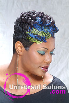 Short Pretty Peacock Black Hairstyle with Fantastic Feathers from Sierra Gibbs
