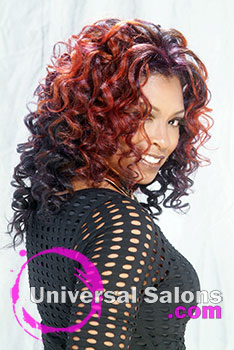 Long Curly Black Hairstyle with Hair Color by Dre' Ramseur Blanton