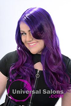 Deirdre Clay's Long, Flowing, Purple Prism Hairstyle