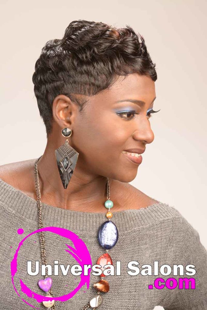Right: Short Curly Hairstyle for Black Women