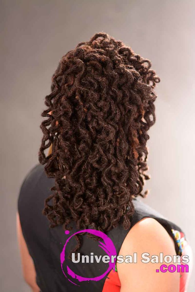 Back View: Beautiful Handcrafted Permanent Loc Extensions
