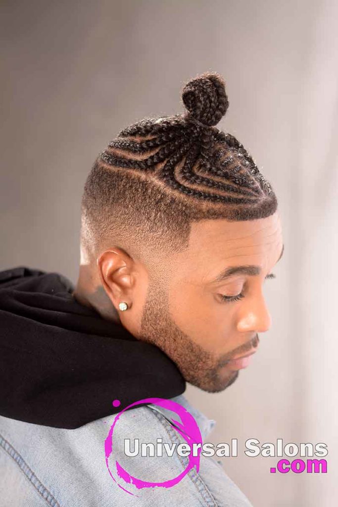 Right View: Cornrow Braids for Men with Short Hair