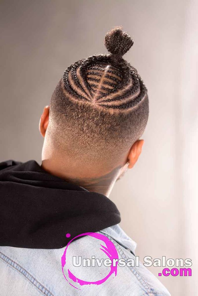 Back View: Cornrow Braids for Men with Short Hair