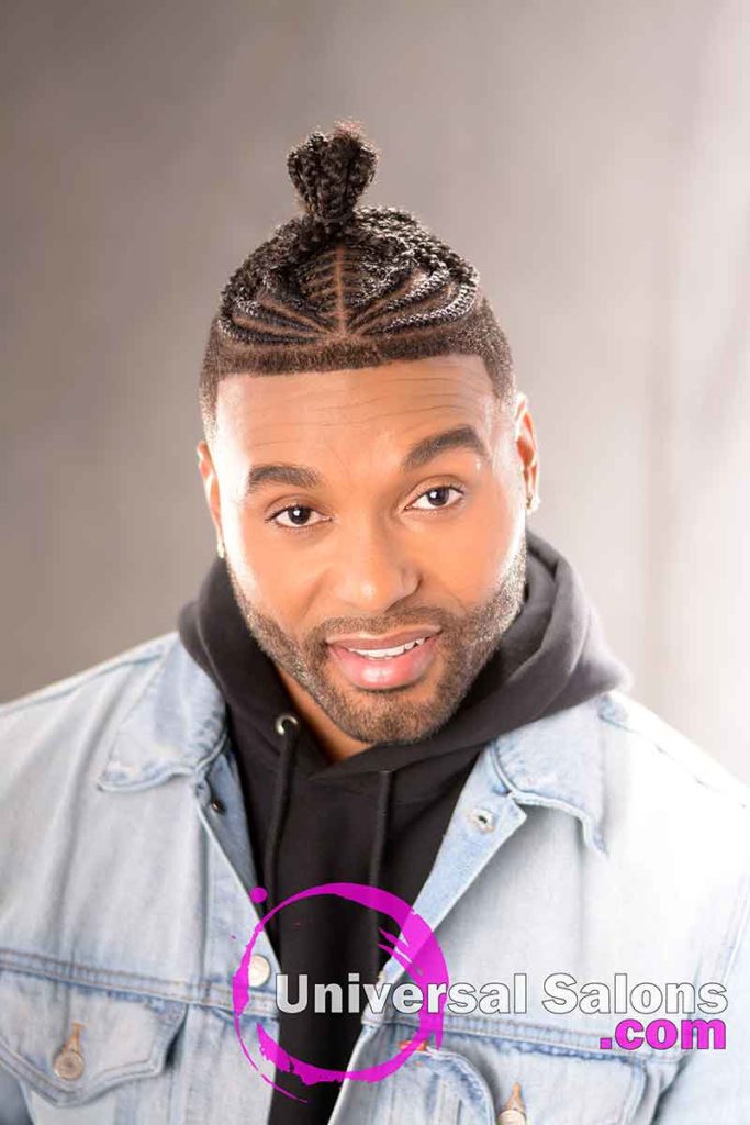 Front View: Cornrow Braids for Men with Short Hair