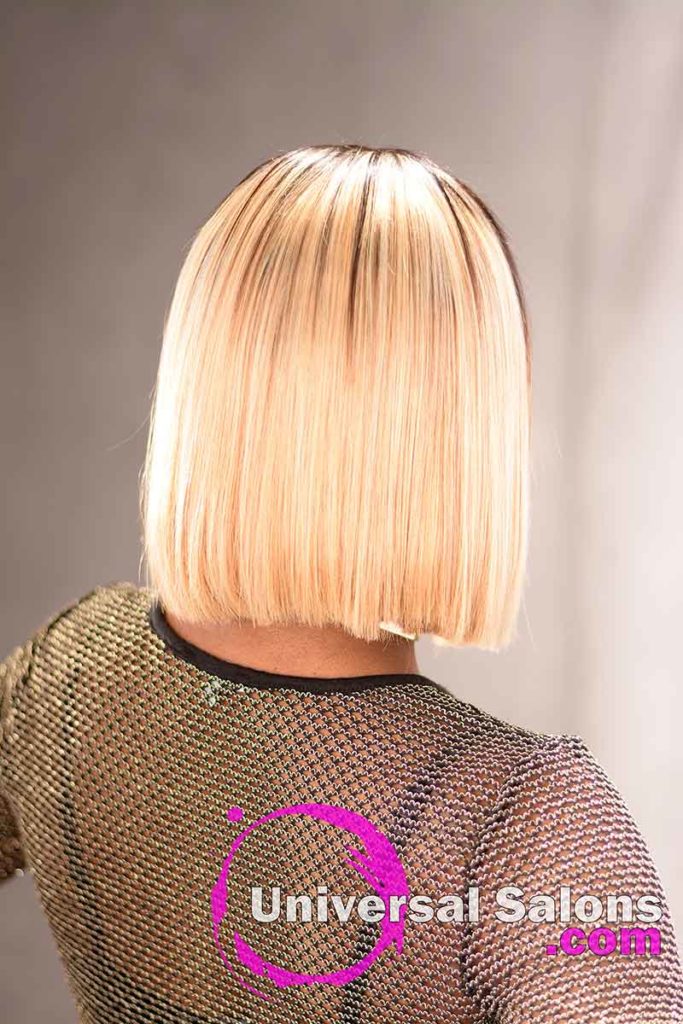 Back View: Blunt Cut Bob Hairstyle with Movement