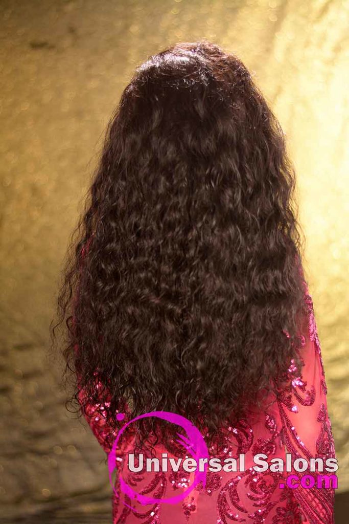 Back View: Long, Custom Made Full-Frontal Hairstyle