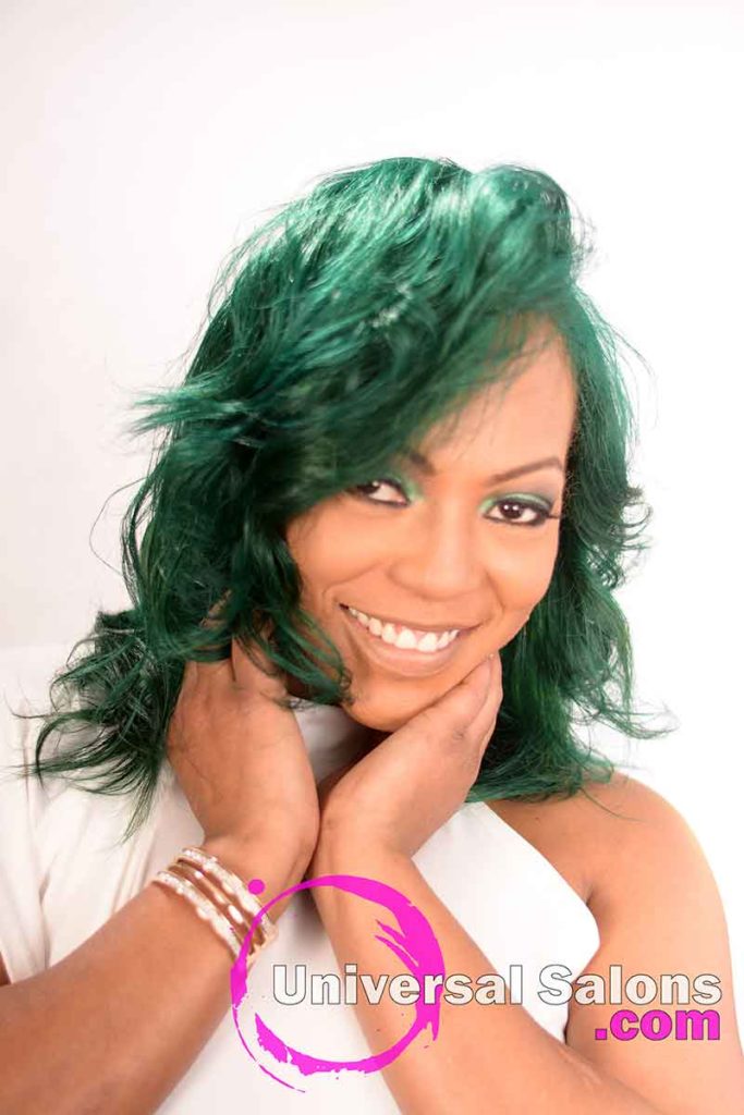 2nd Location Front: Emerald Green Hair Color on Natural Hair