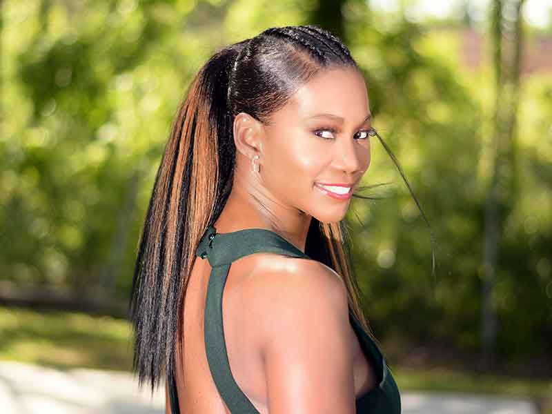 Long Ponytail Hairstyle with Hair Color
