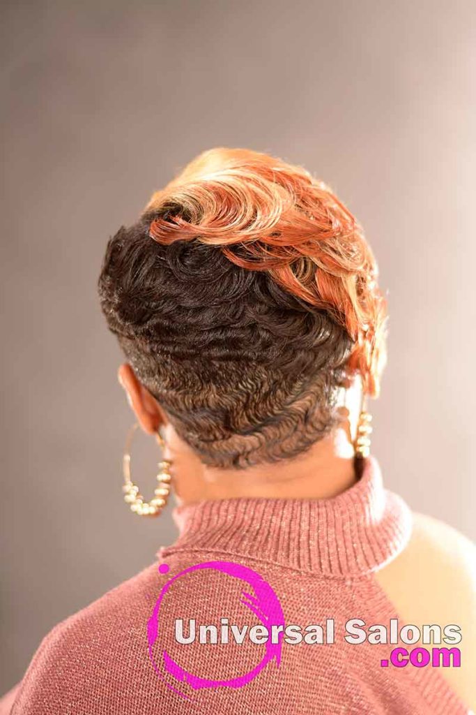 Back View: Stunning Short Blonde Hairstyle for Black Women