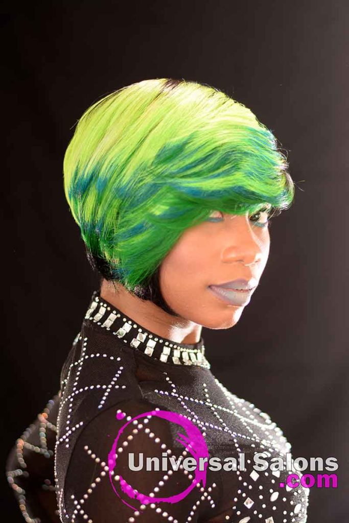 3rd Right View: Bold Lime Quick Weave Hairstyle from Constance Purnell in Columbia, SC
