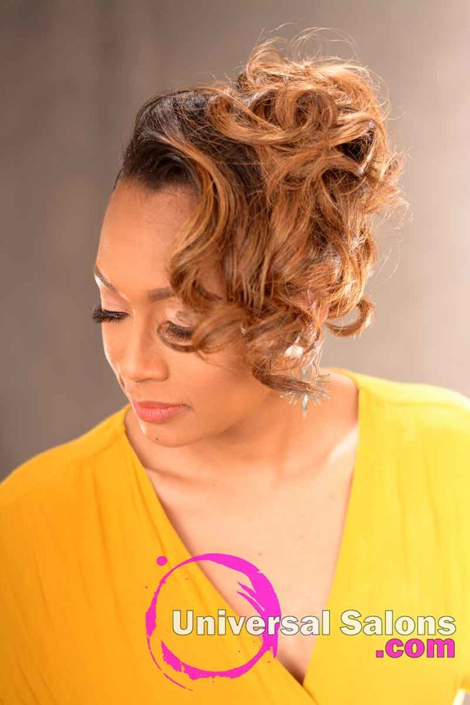 Left View: Chic Pin Curl Updo from Kevin Quattlebaum in Columbia, SC