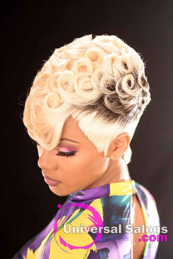 Left Down: Pin Curls Hairstyle for Black Women by Marquita Briggs in Columbia, SC