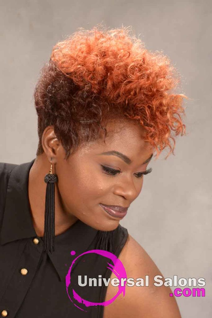 Short Natural Hairstyle with Curls and Color from Tasha Hull