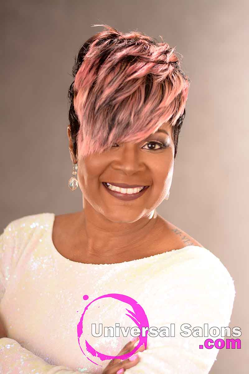 Front View: Fierce Pixie Hairstyle for Black Women from Yvette Alston in Columbia, SC
