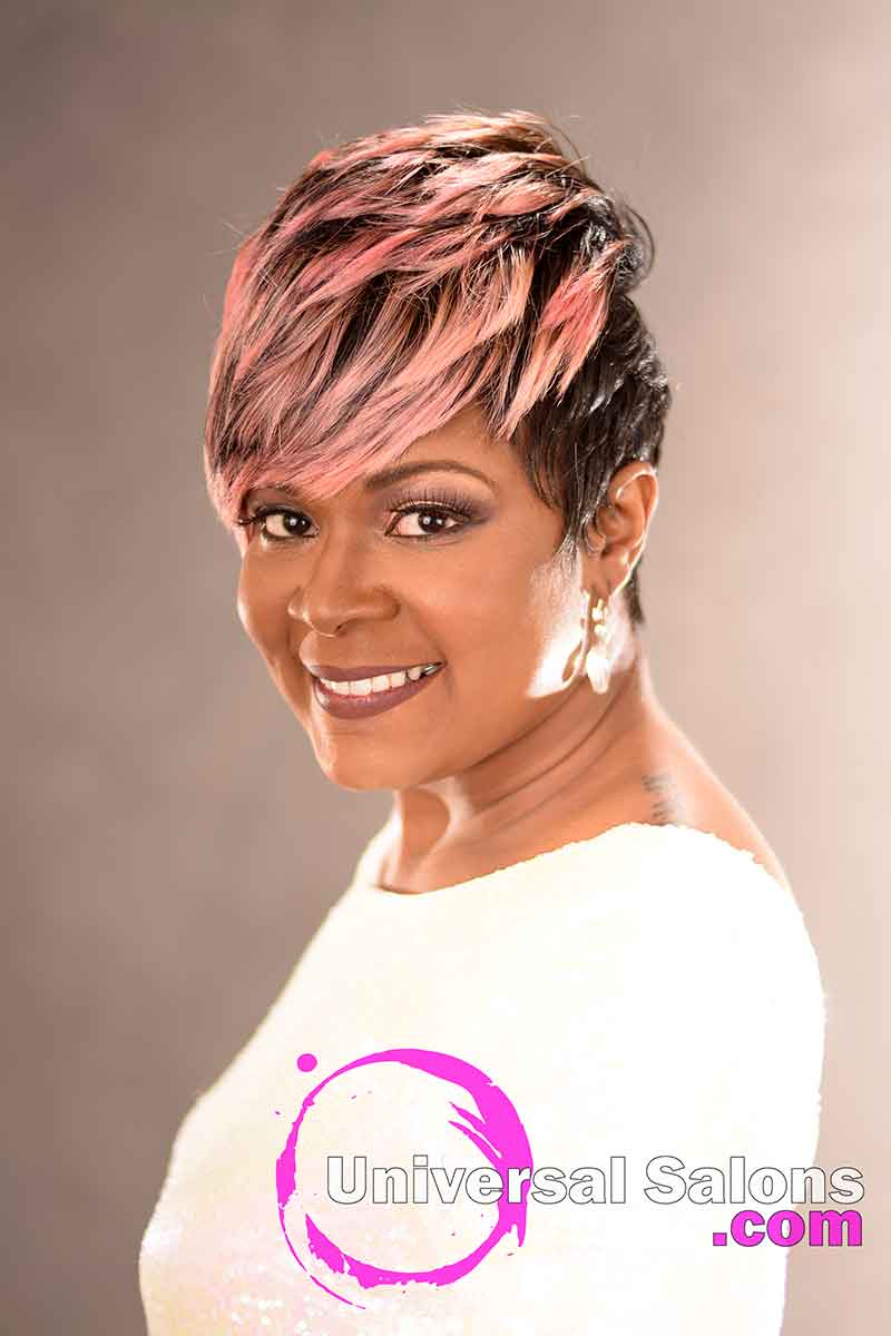 Front Right View: Fierce Pixie Hairstyle for Black Women from Yvette Alston in Columbia, SC