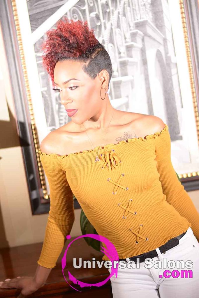 3/4 Front Left View: Hot Shaved Twist Out Hairstyle from Rasheeda Clark in Charleston, SC