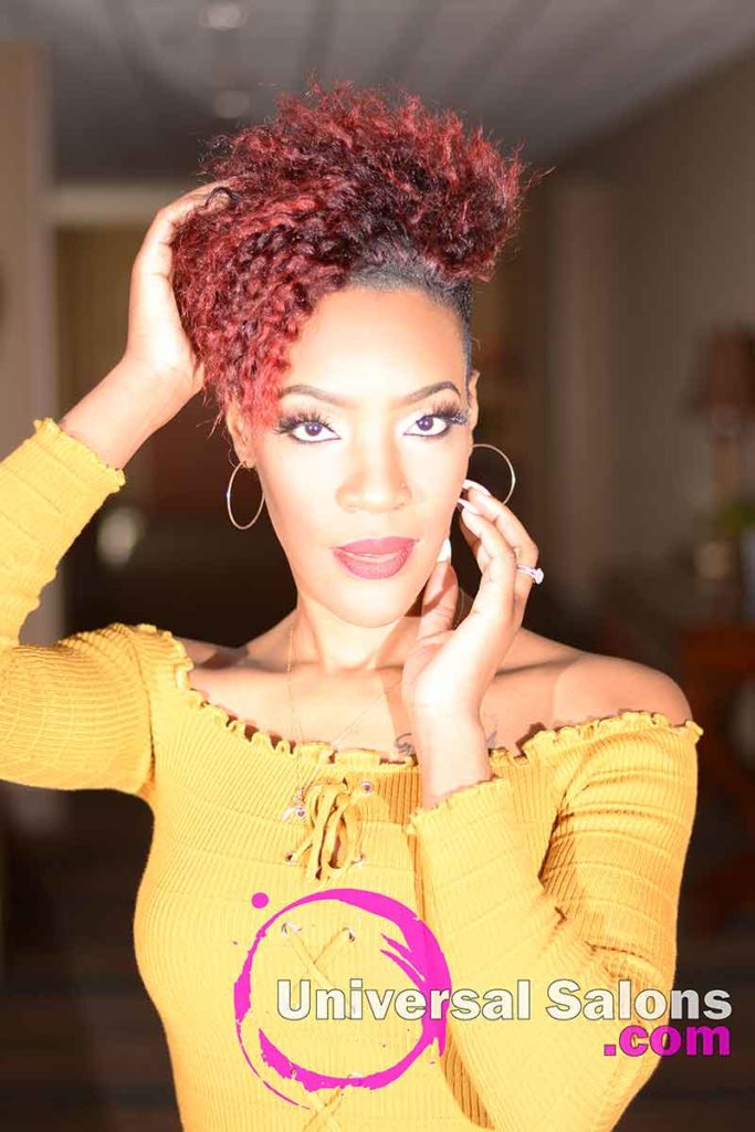 Front Hands View: Hot Shaved Twist Out Hairstyle from Rasheeda Clark in Charleston, SC