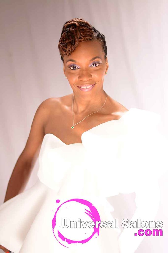 Front View: Niva Grimball Created One of Charleston, SC's Top Loc Updo Hairstyles