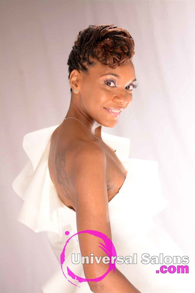 Right 3/4 View: Niva Grimball Created One of Charleston, SC's Top Loc Updo Hairstyles