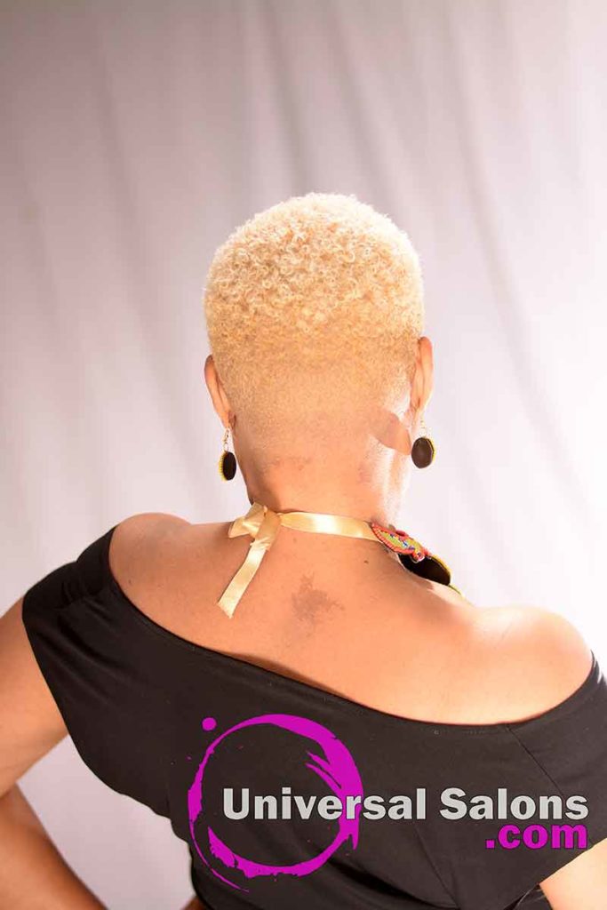 The Back View of a Natural Haircut for Black Females from Katrina Payne in Walterboro, SC