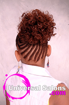 Back View: Cornrows With a Curled Bun