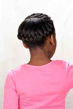 Back View: French Braids Black Hairstyle for Little Girls