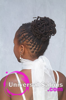 Back View: Braided Updo Black Hairstyles for Little Girls