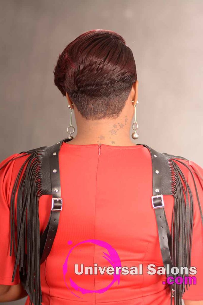 Back View of a Asymetrical Bob Hairstyle