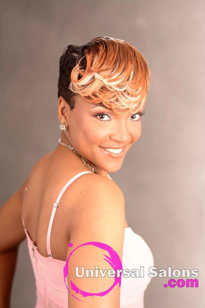 Front View of a Bold Short Pin curl Hairstyle