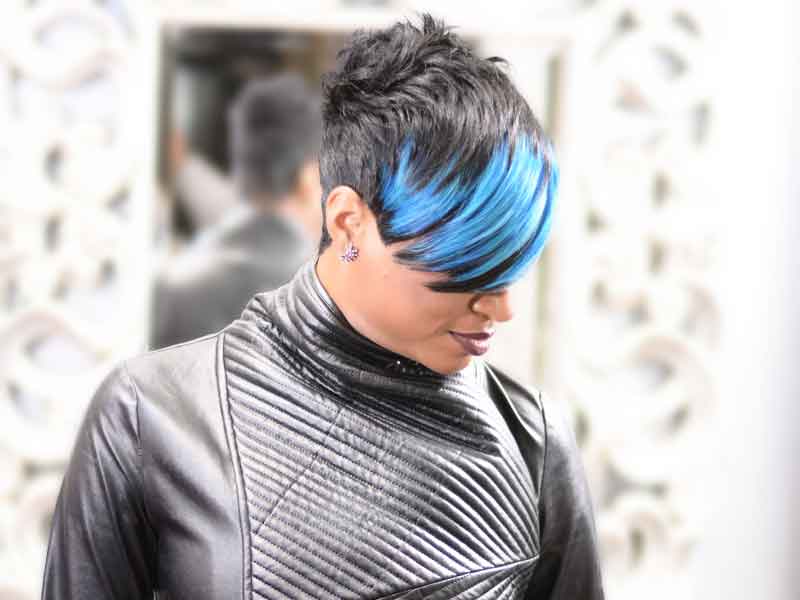 Short Brush Cut Hairstyle With a Swoop Bang