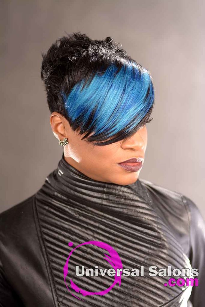 Black Hairstyle With a Swoop Bang from Rose Smith