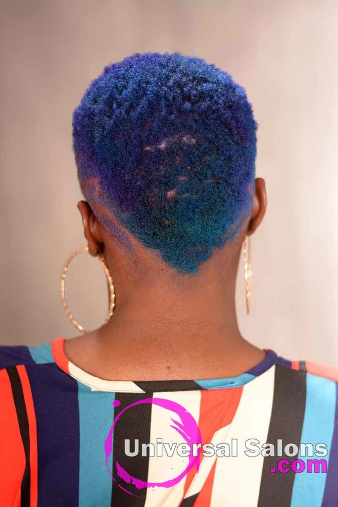 Back View Short Natural Hair With Color