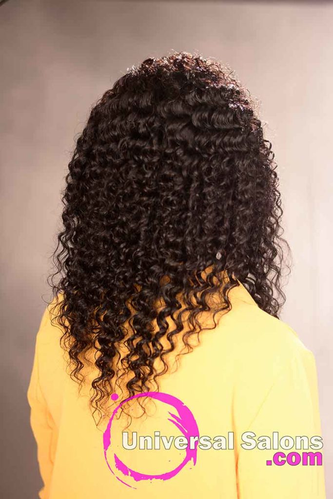 Back View of a Deep Wave Hairstyle for Black Women