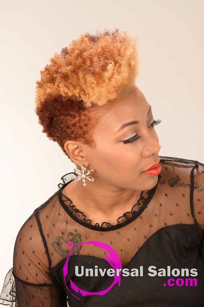 Right View Bold short Natural Hair With Color
