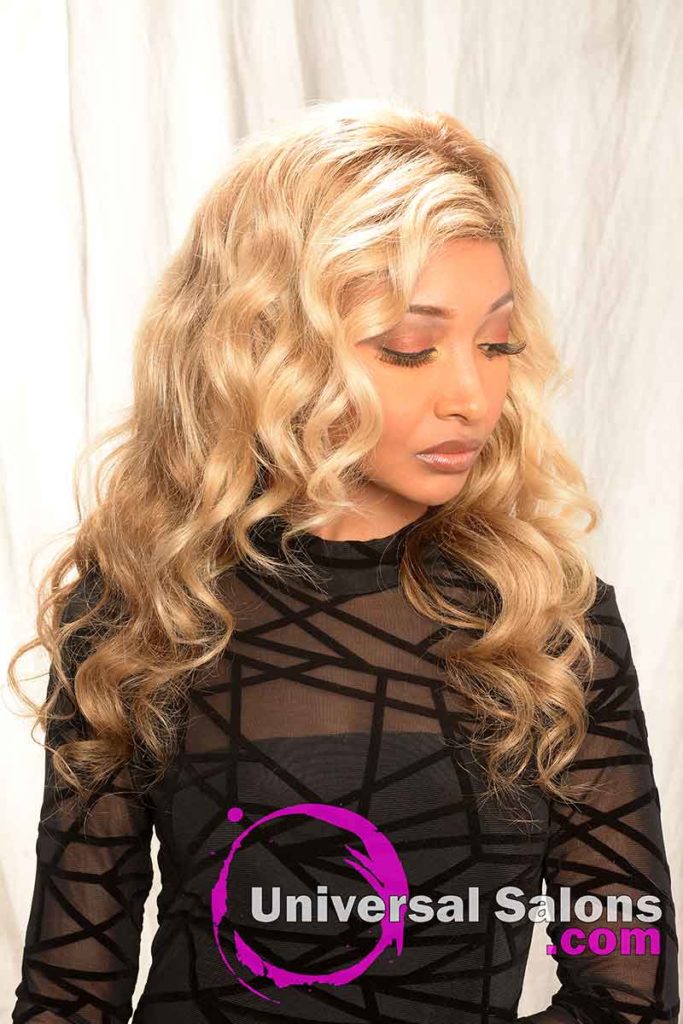 Lond Wand Curls With Blond Hair