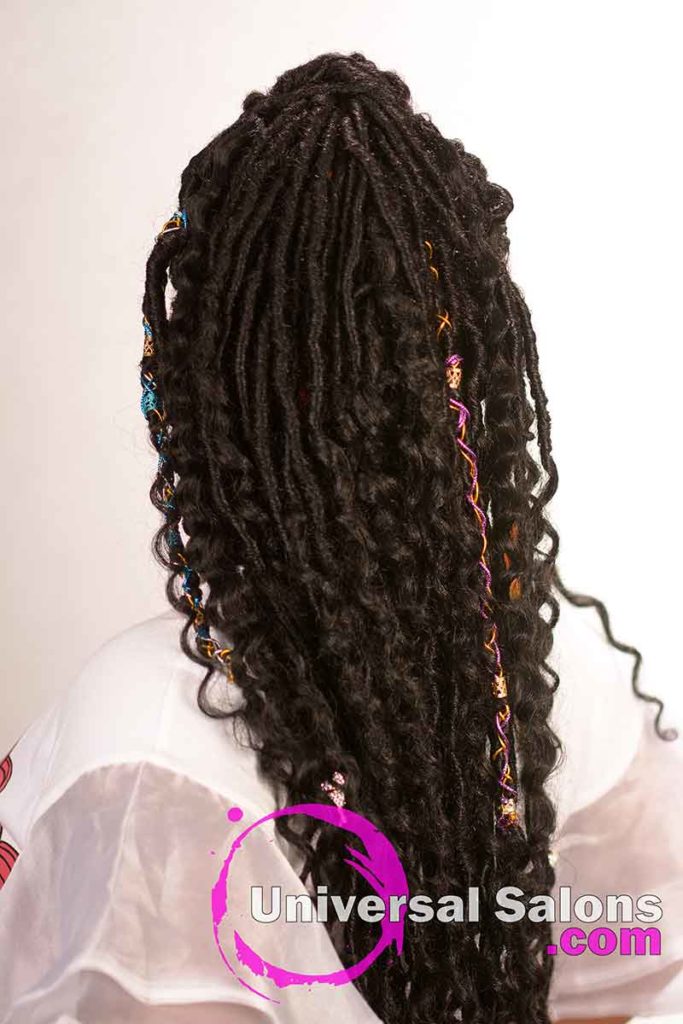 Back View of Faux Locs Kid's Hairstyles