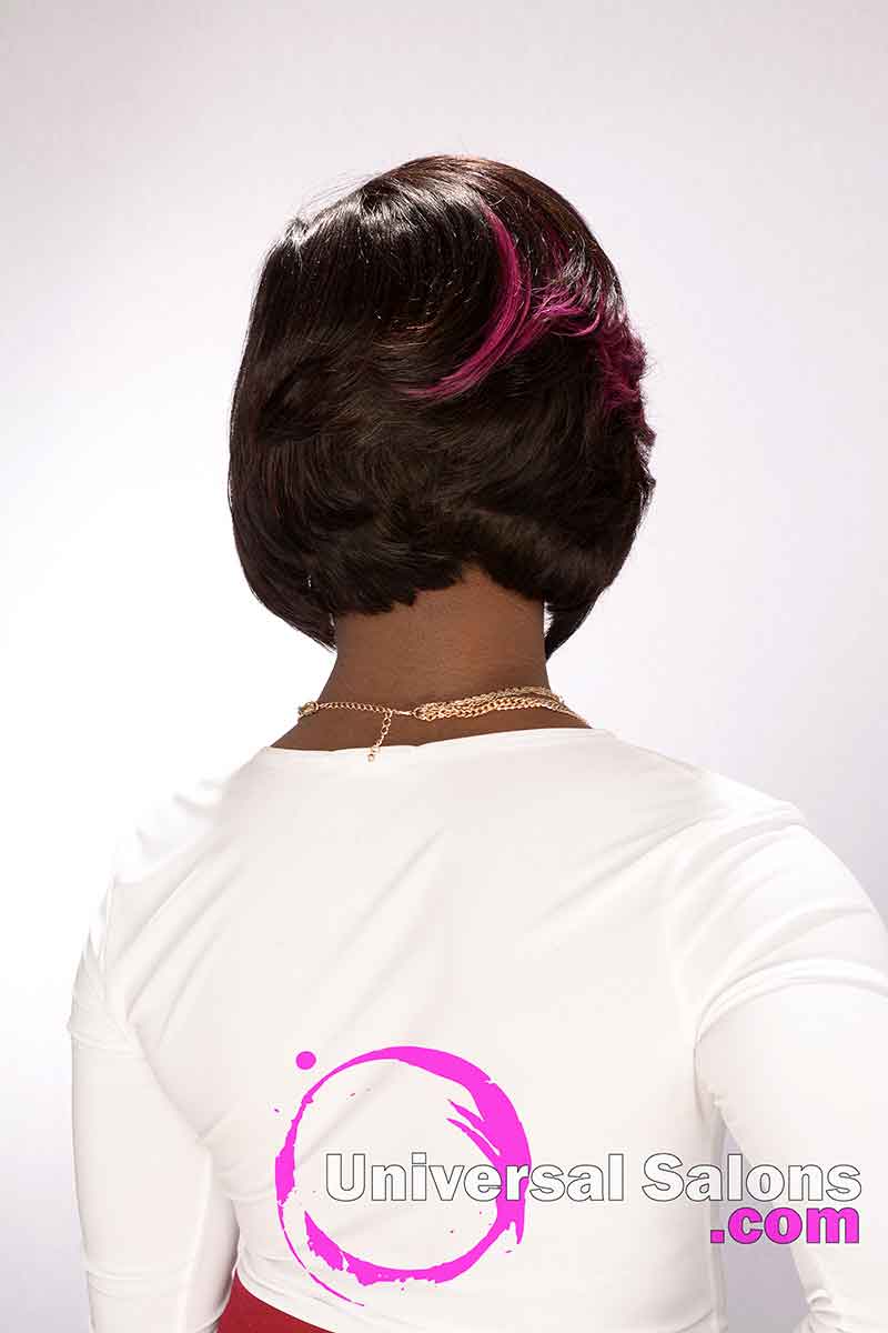 Back View Bob Hairstyle With Color