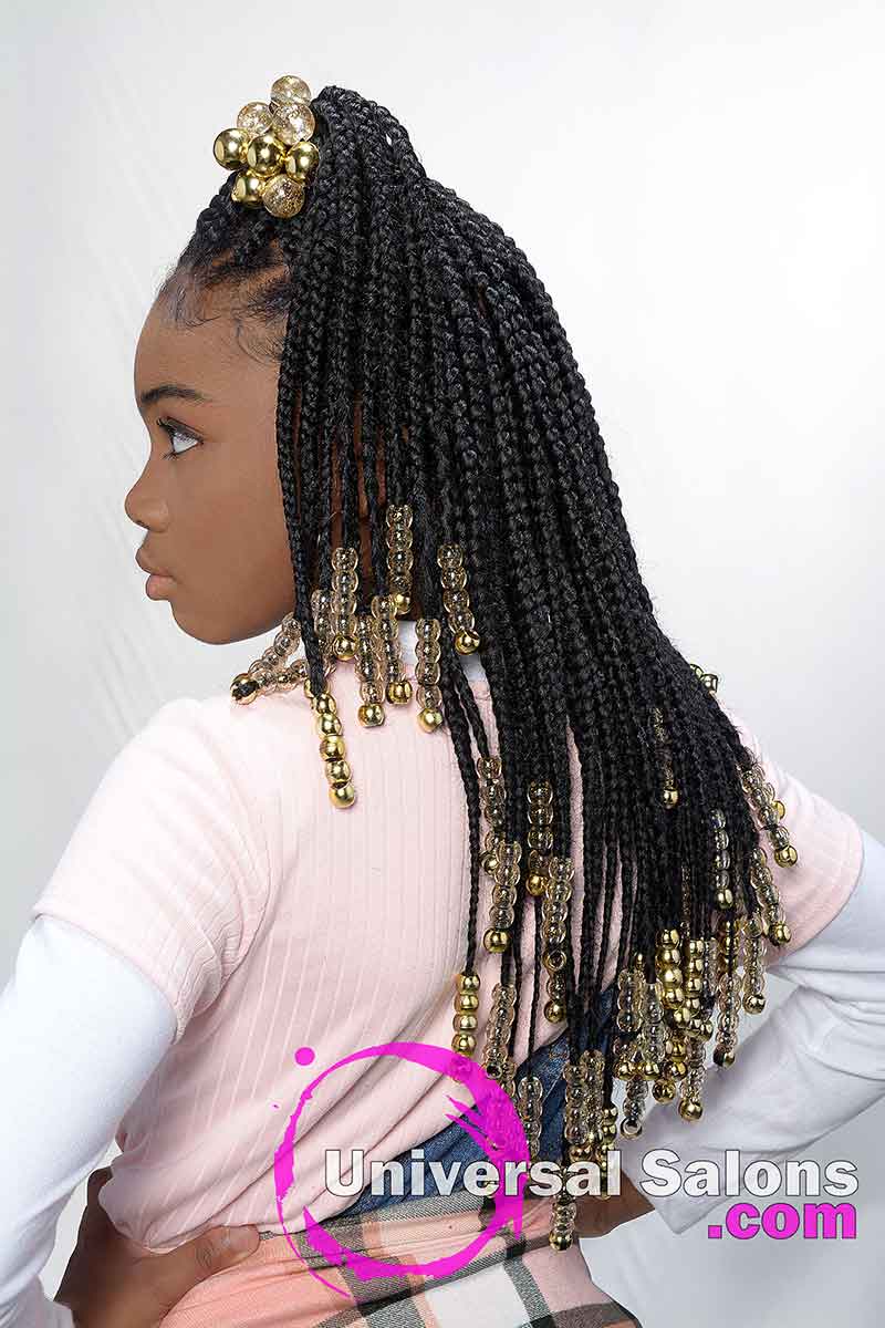 Long Knotless Braids Hairstyle With Beads